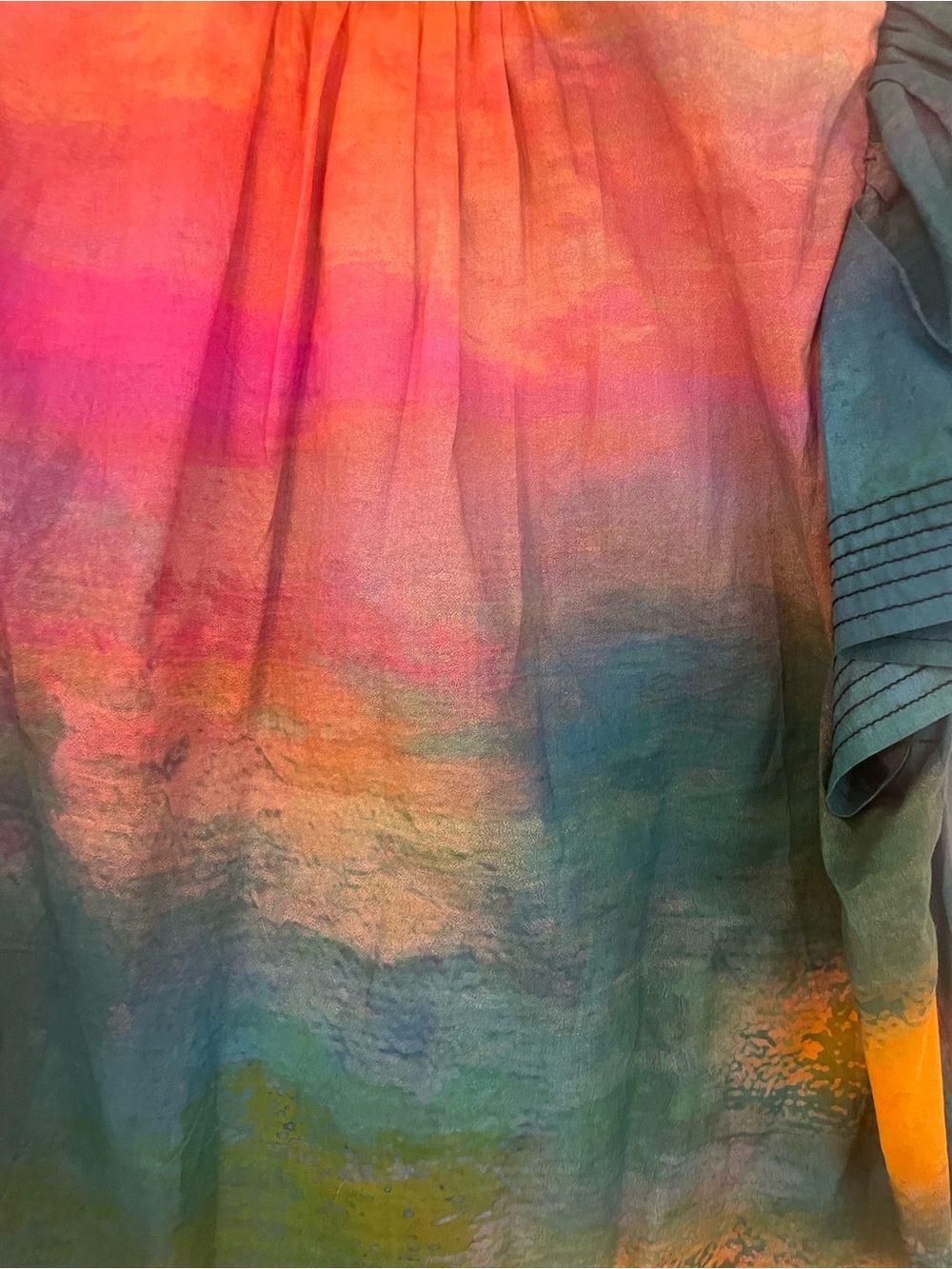 Tracy Reese Multicolor Tie-Dye Pintuck Blouse - Picture 4 of 4